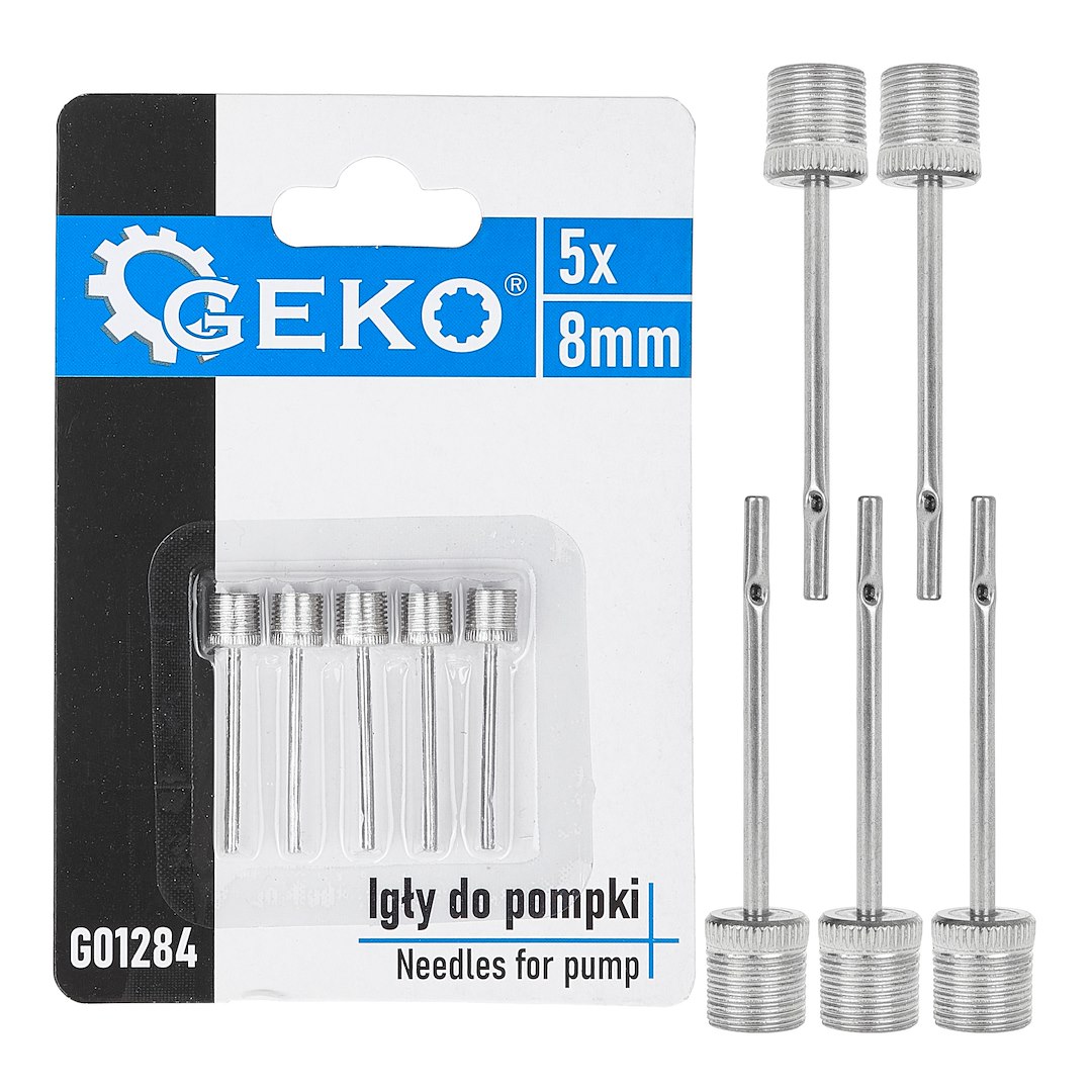 Jehly pro pumpu 8 mm sada 5 ks Geko – celkový pohled na sadu