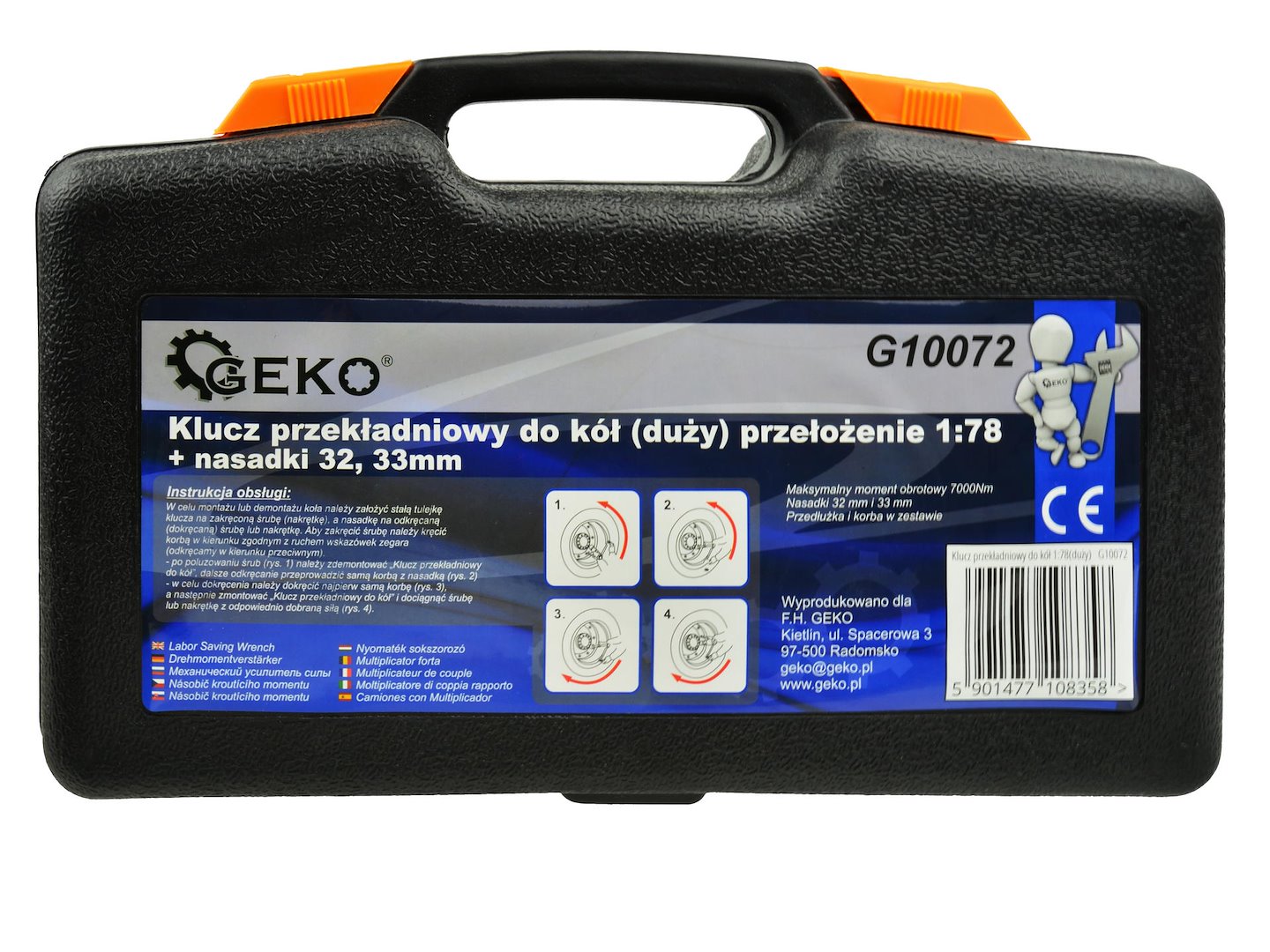 Geko G10072 – transportní kufr se sadou nástrojů