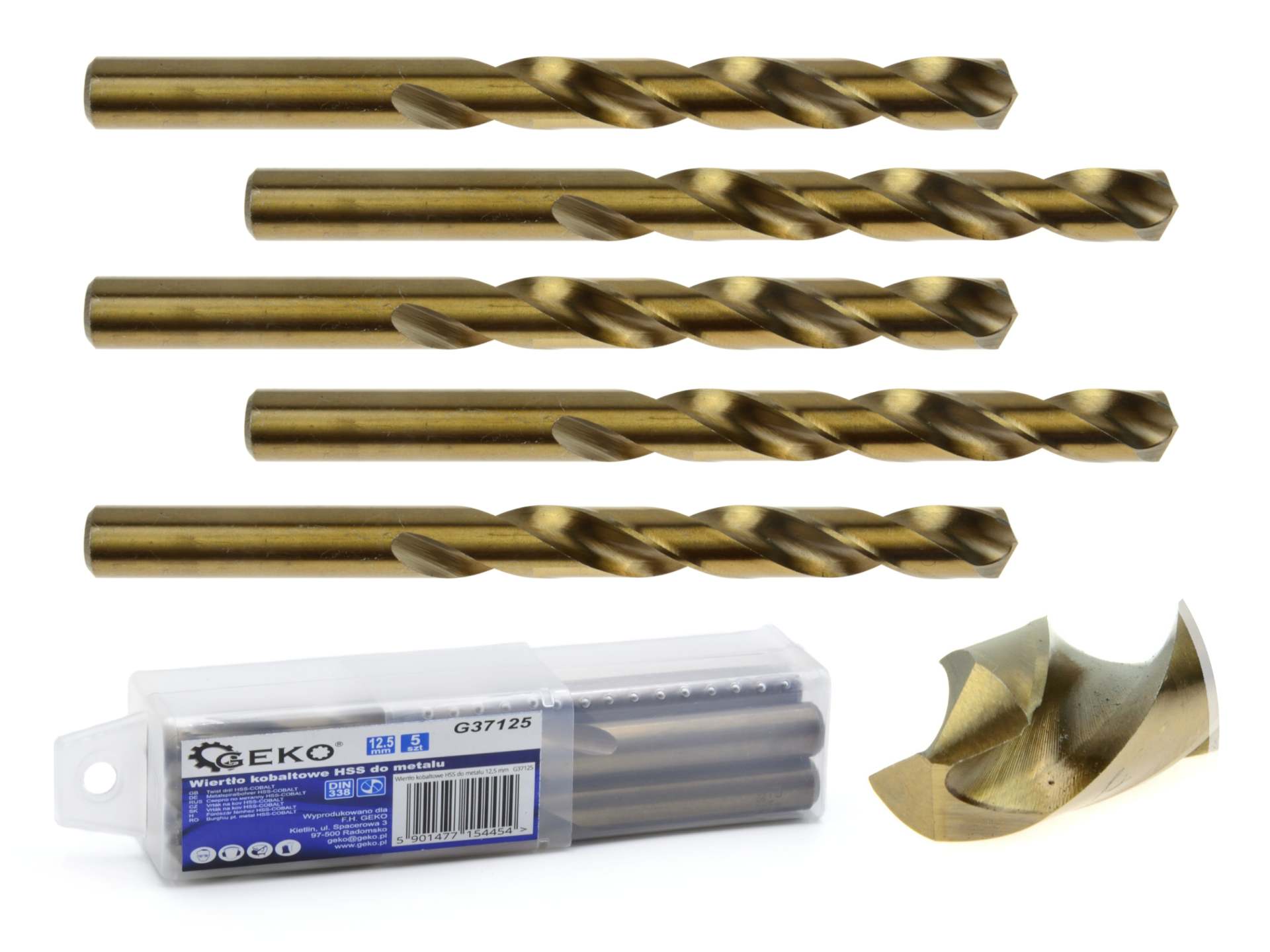 Kobaltový HSS vrták Geko 12,5 mm – celkový pohled