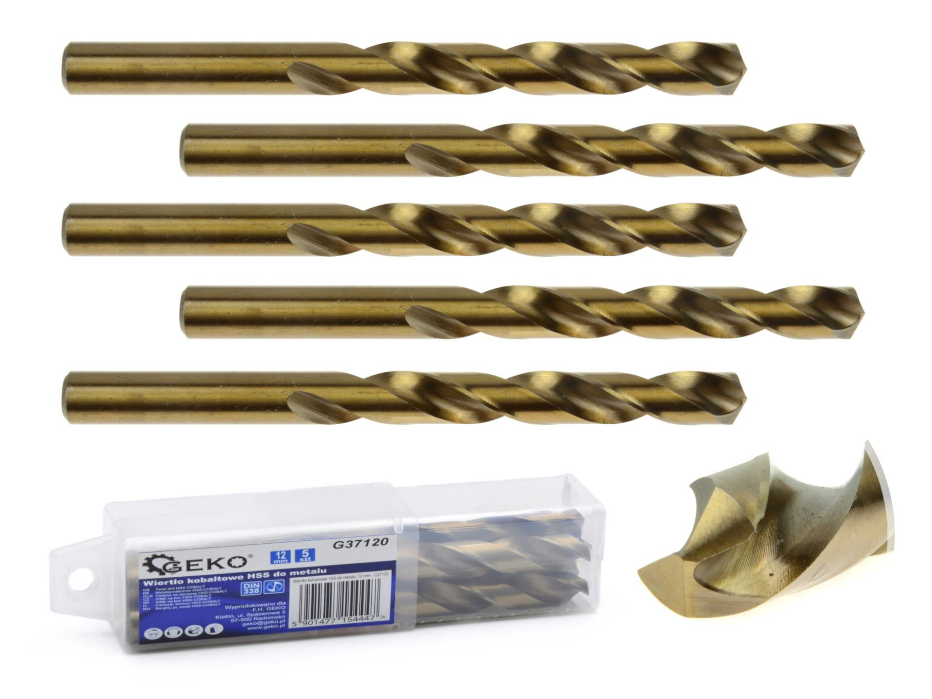 Kobaltové vrtáky HSS do kovu 12 mm – celá sada 5 kusů