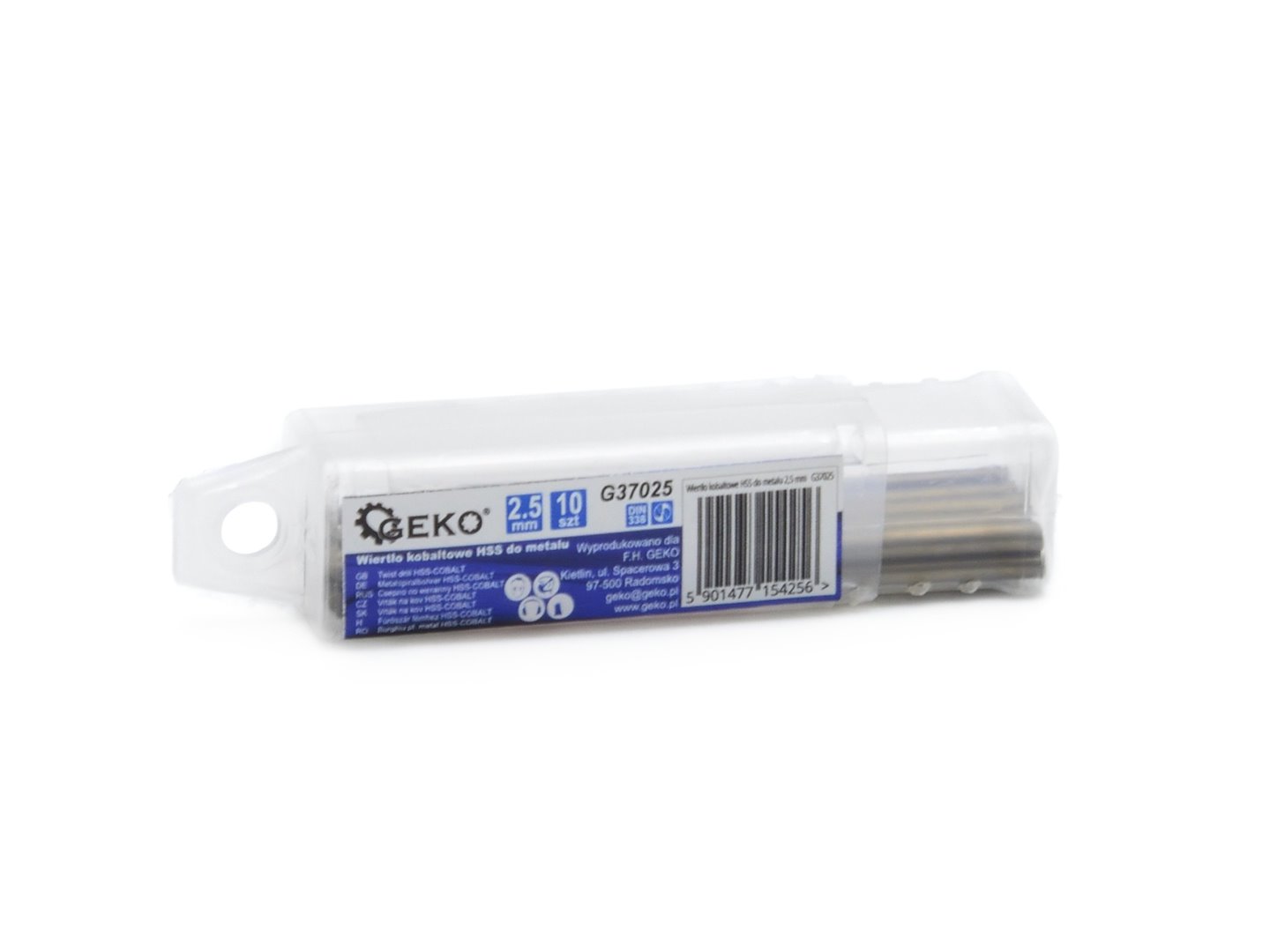 Kobaltové vrtáky HSS do kovu 2,5 mm – sada 10 kusů (Geko G37025) 4