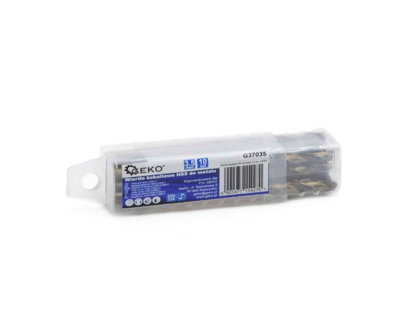 Kobaltové vrtáky HSS do kovu 3,5 mm – sada 10 kusů (Geko) 4