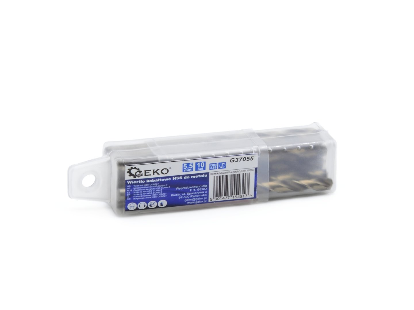 Kobaltové vrtáky HSS do kovu 5,5 mm – sada 10 ks (Geko G37055) 4