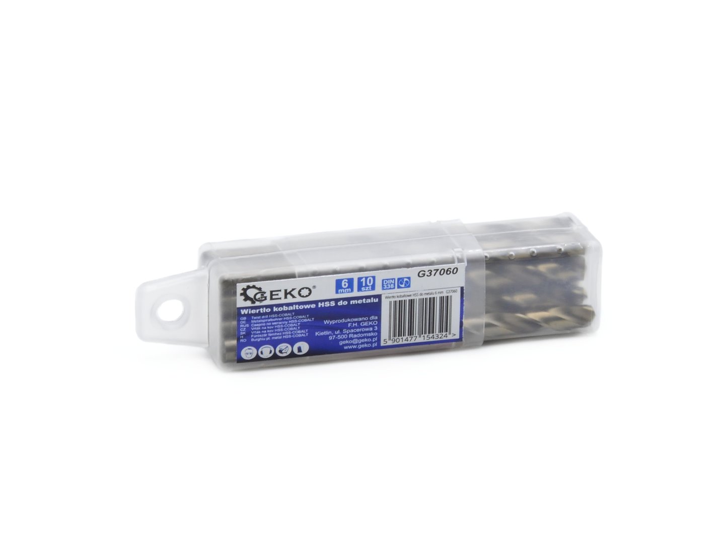 Kobaltové vrtáky HSS do kovu 6 mm – sada 10 kusů (Geko G37060) 4