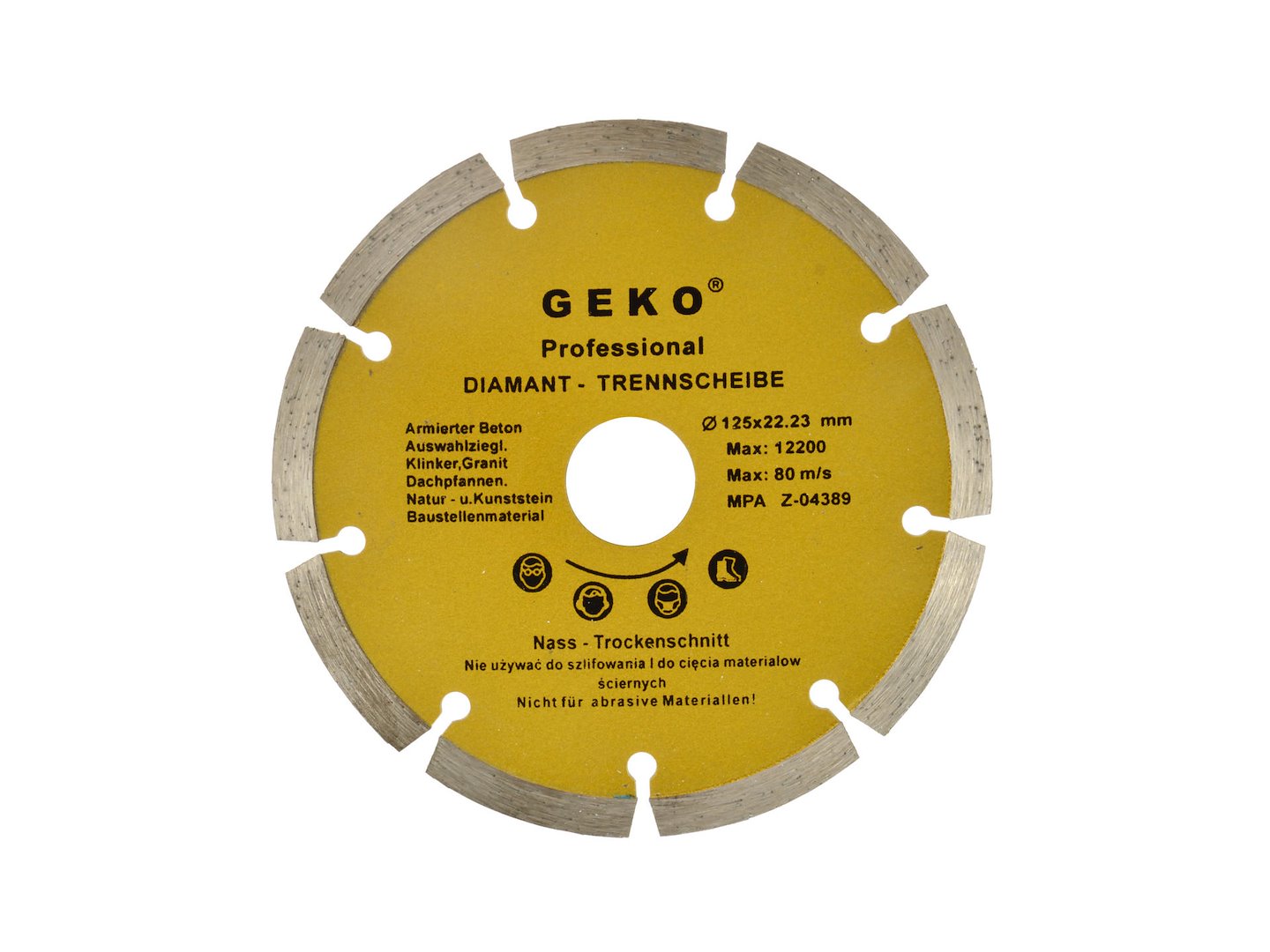 Kotouč průměr 125 mm segmentový GEKO – pohled na kotouč