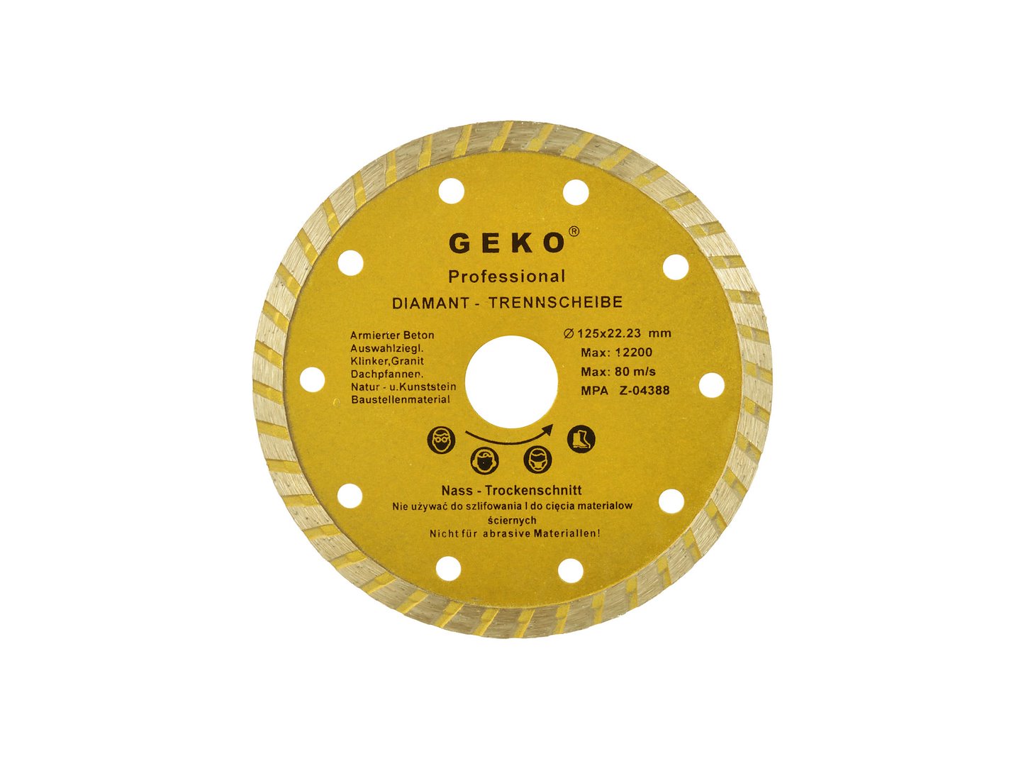 Kotouč průměr 125 mm turbo GEKO – pohled na řezný kotouč