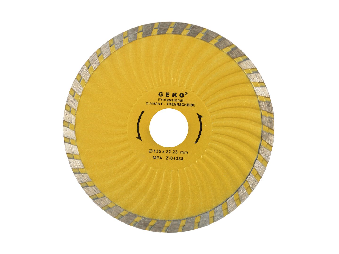 Diamantový kotouč Turbo Plus 125 mm Geko – pohled na kotouč
