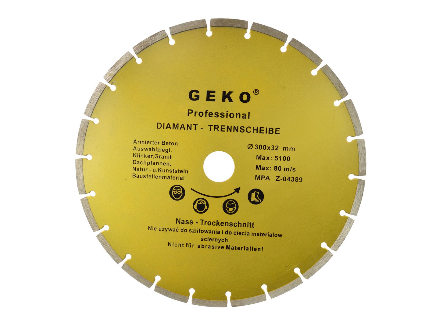 Kotouč průměr 300 x 8 x 32 mm segment Geko – celkový pohled na kotouč