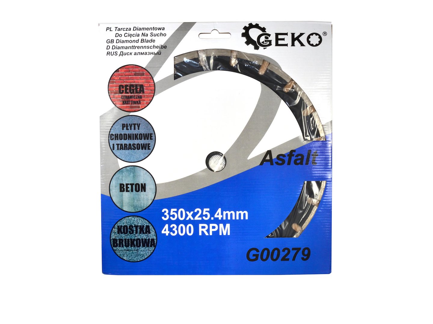 Kotouč průměr 350 x 25,4 mm asfalt GEKO – balení 10 ks