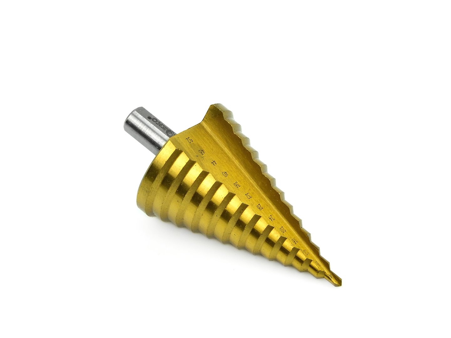 Kuželový vrták HSS TiN 4-52 mm – celkový pohled