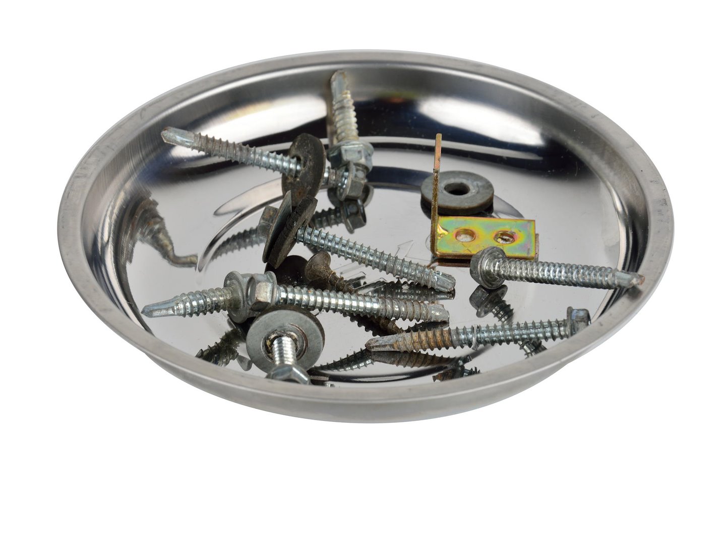 Magnetická miska kulatá 150 mm – použití v dílně