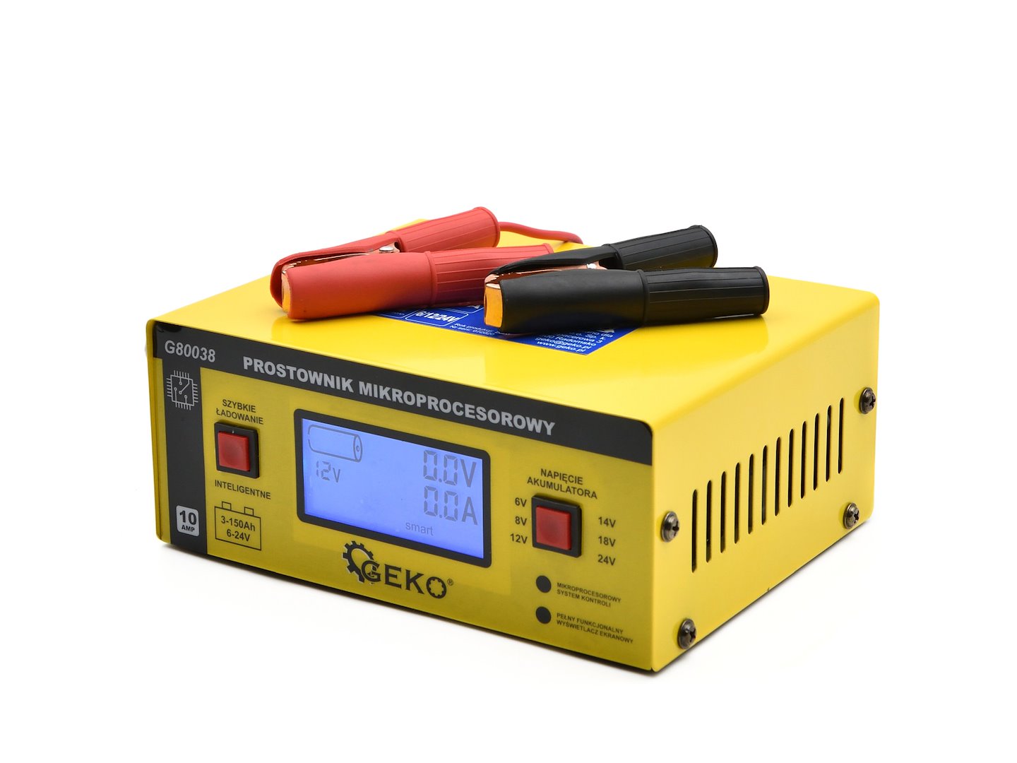 Mikroprocesorový LCD nabíječ Geko – celkový pohled