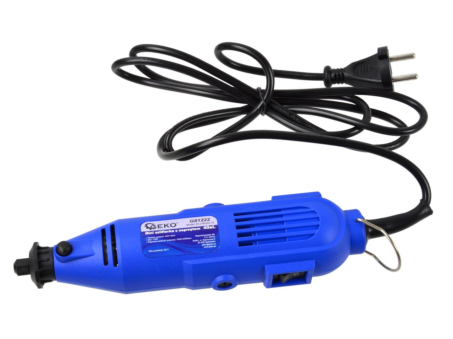 Geko G81222 mini bruska – obsah sady a příslušenství