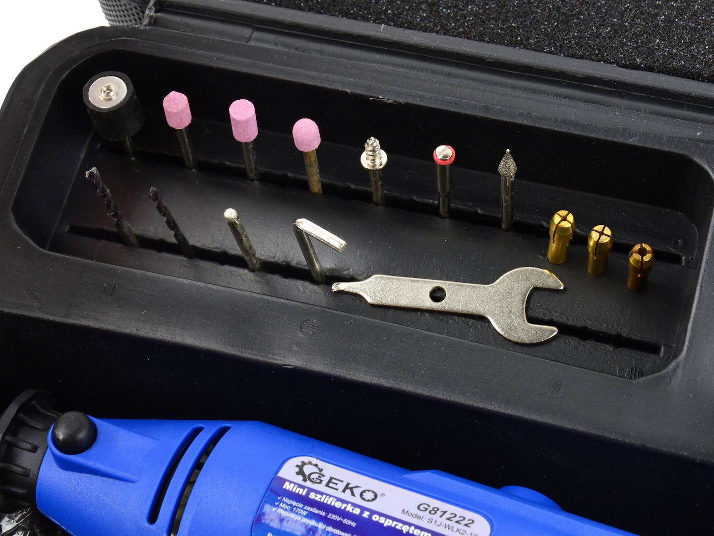 Geko G81222 mini bruska – flexibilní hřídel