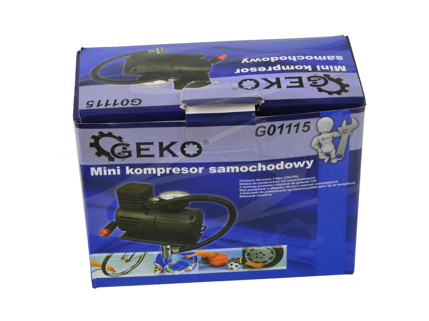 Mini kompresor do auta Geko 20 L – 12 V přenosný kompresor 4
