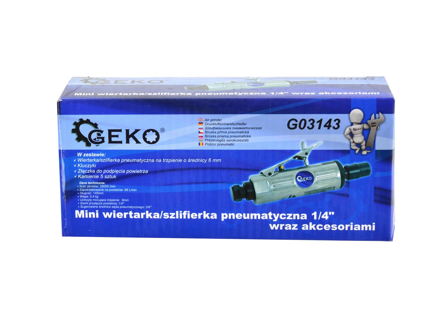 Mini pneumatická vrtačka bruska 1/4