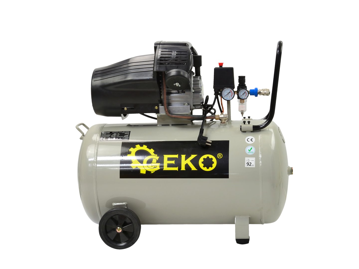 Olejový kompresor Geko 100 l Compact – kompresní hlava a mazání