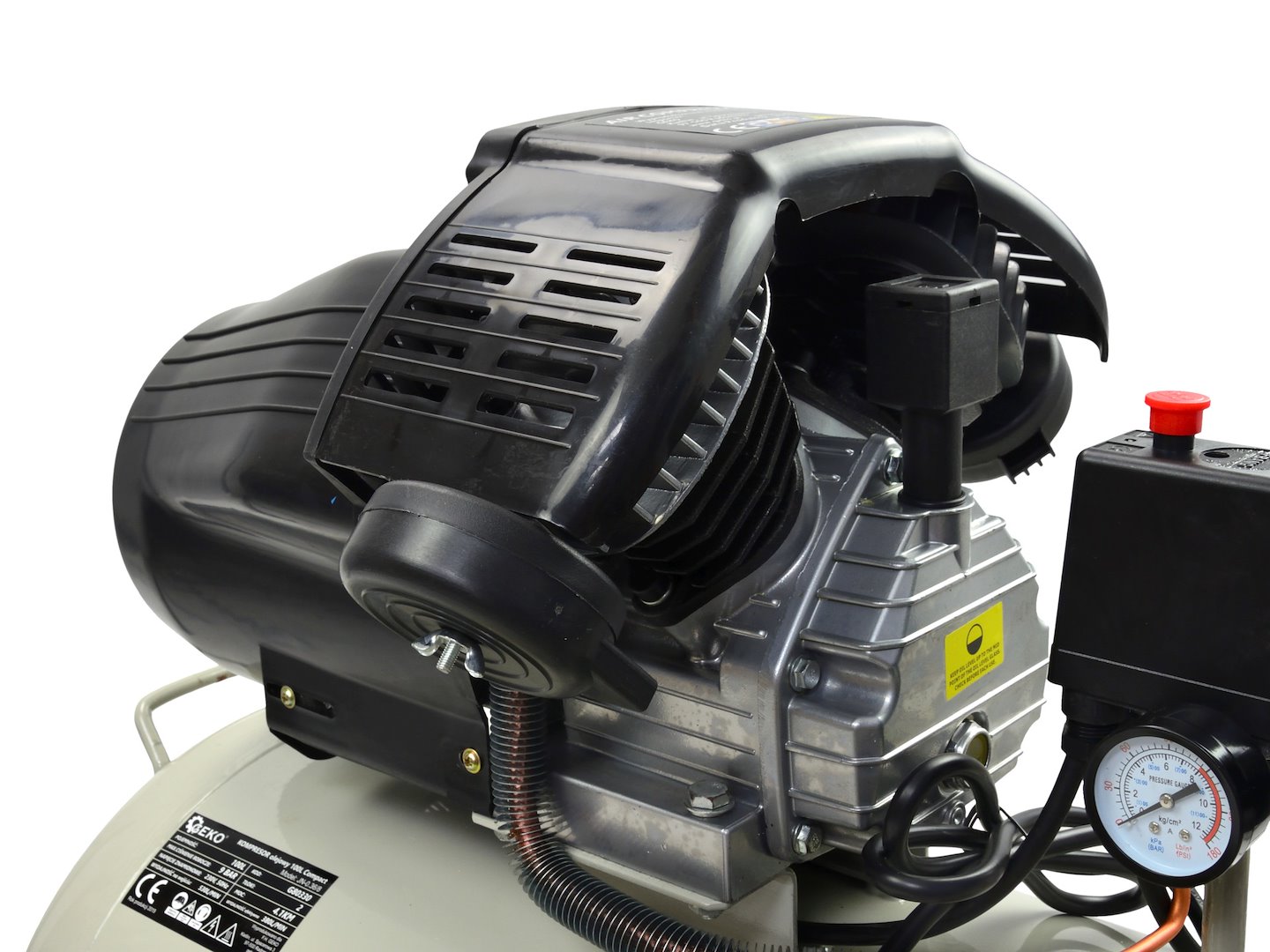 Olejový kompresor Geko 100 l Compact – detail vzdušníku