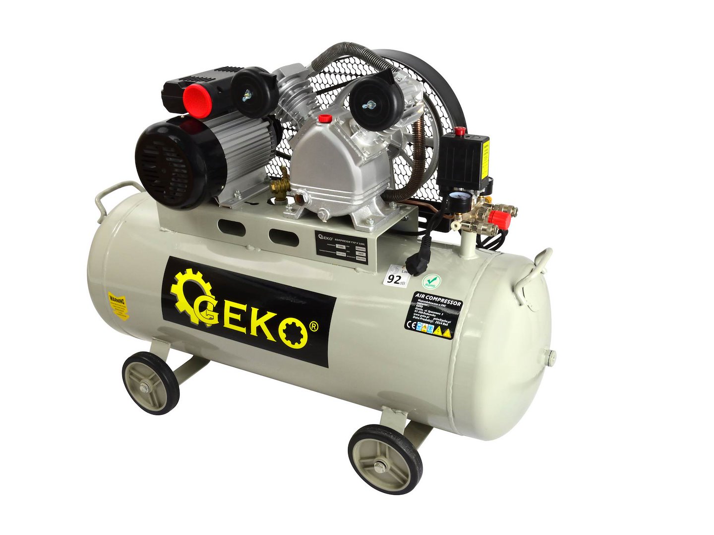 Olejový kompresor Geko 100 l typ V – kompresní hlava typu V