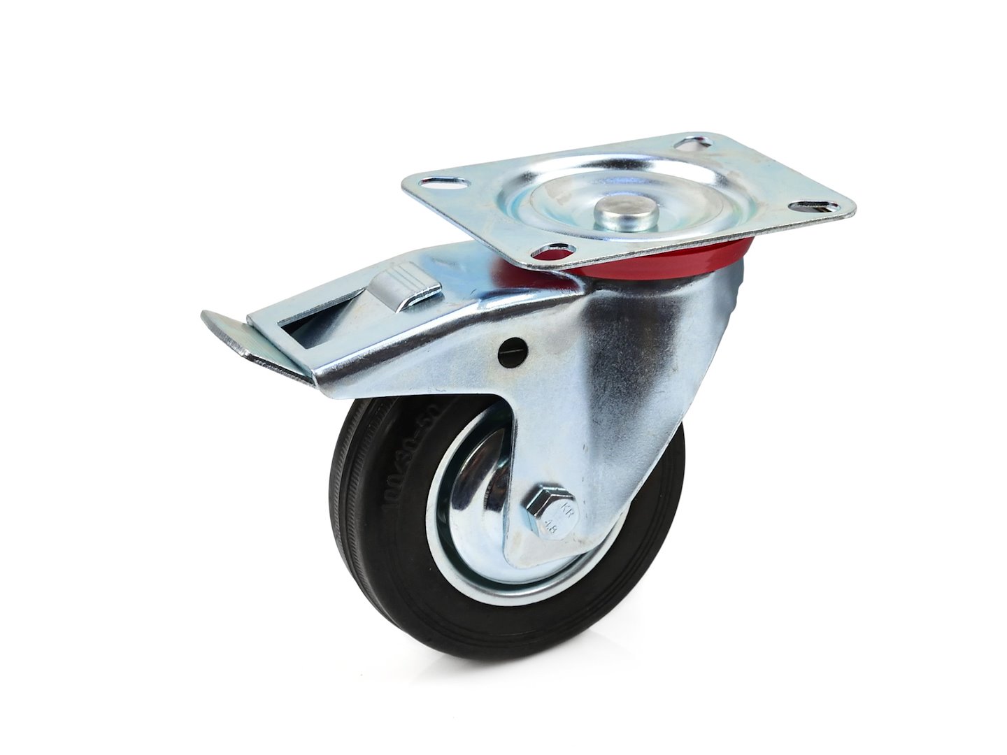 Otočné kolečko s brzdou 100 mm Geko – celkový pohled