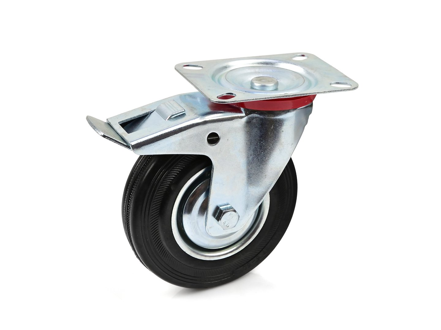 Otočné kolo s brzdou 125 mm Geko – celkový pohled na kolo s brzdovým mechanismem