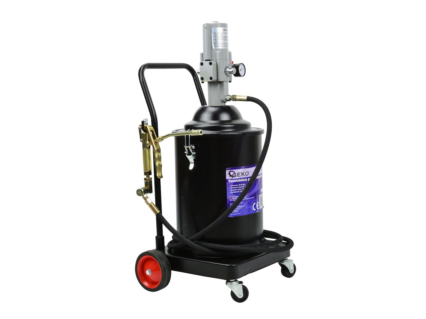 Pneumatická nádoba Geko 16 l – detail přípojek