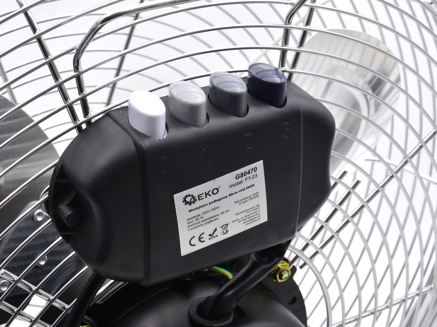 Podlahový ventilátor 40 cm, nerezová ocel – Geko G80470 5