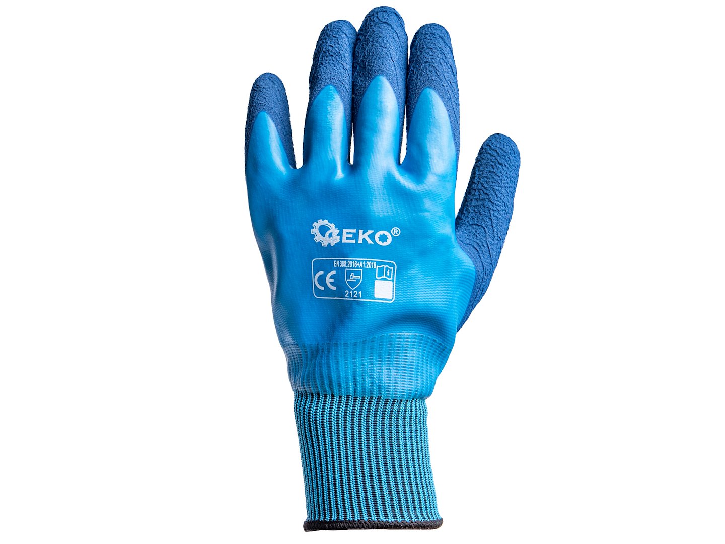 Pracovní rukavice voděodolné velikost 8 – polyester/latex (Geko G75028) 4