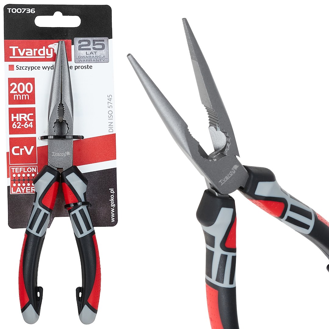 Prodloužené rovné kleště 200 mm CrV Geko – celkový pohled