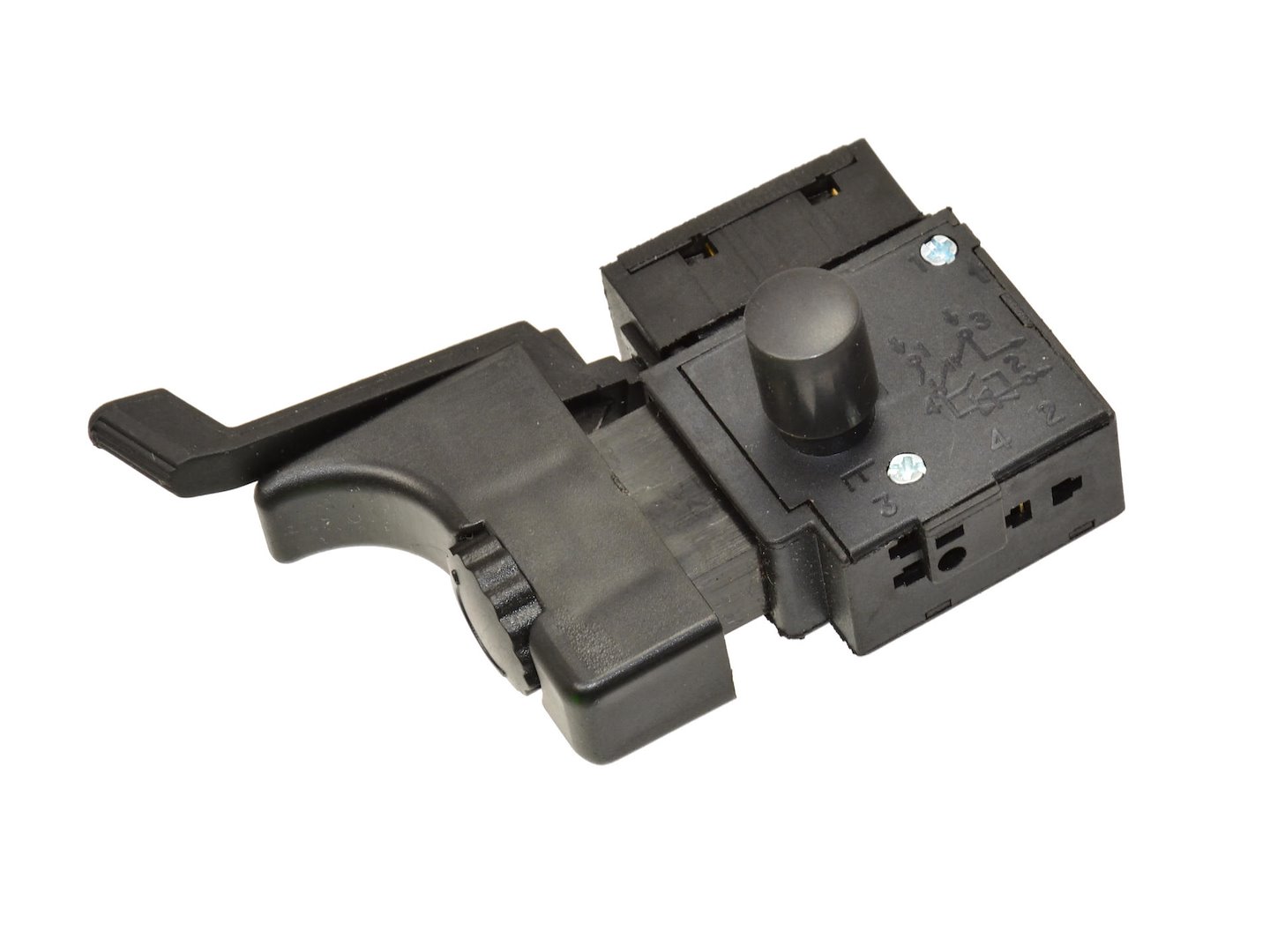 Přepínač pro vrtačku Ferm G00404 – detail konektorů a rozměrů
