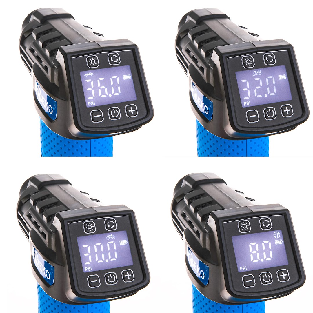 Geko akumulátorový kompresor 12 V LCD – nabíjení baterie