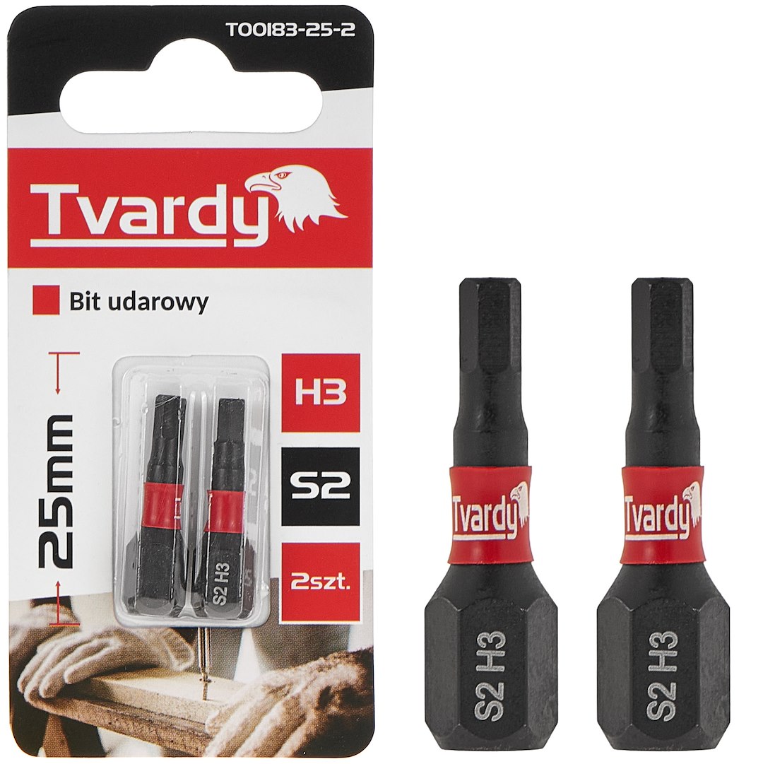 Rázový bit H3 25 mm S2 Geko – celkový pohled