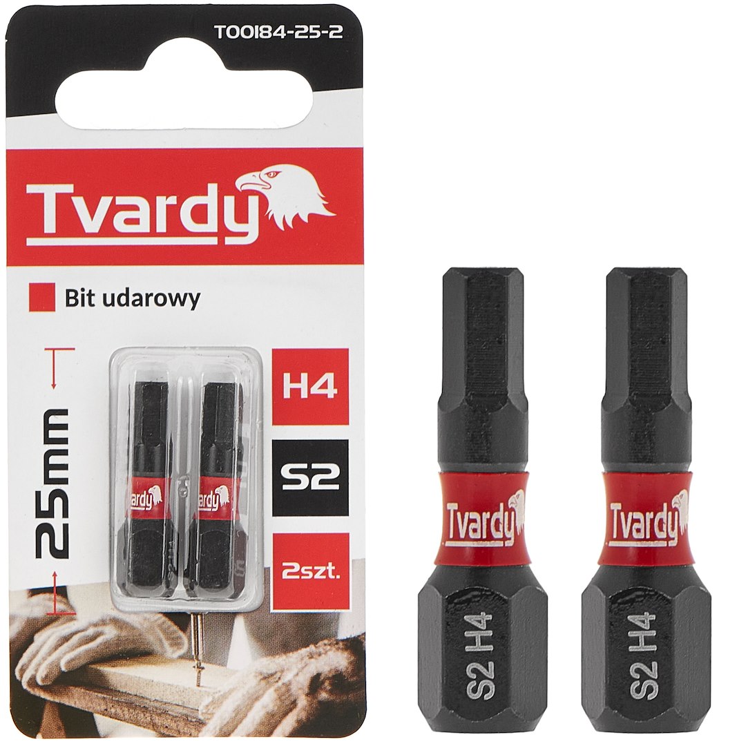 Rázový bit H4 25 mm S2 Geko – celkový pohled