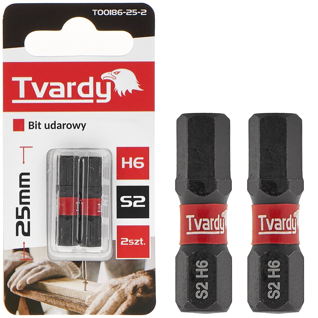 Rázový bit H6 25 mm S2 – celkový pohled na bit