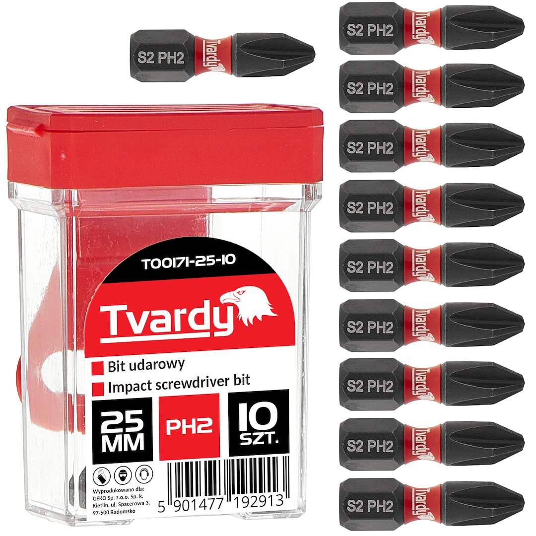 Rázový bit PH2 25 mm S2 – celkový pohled na bit