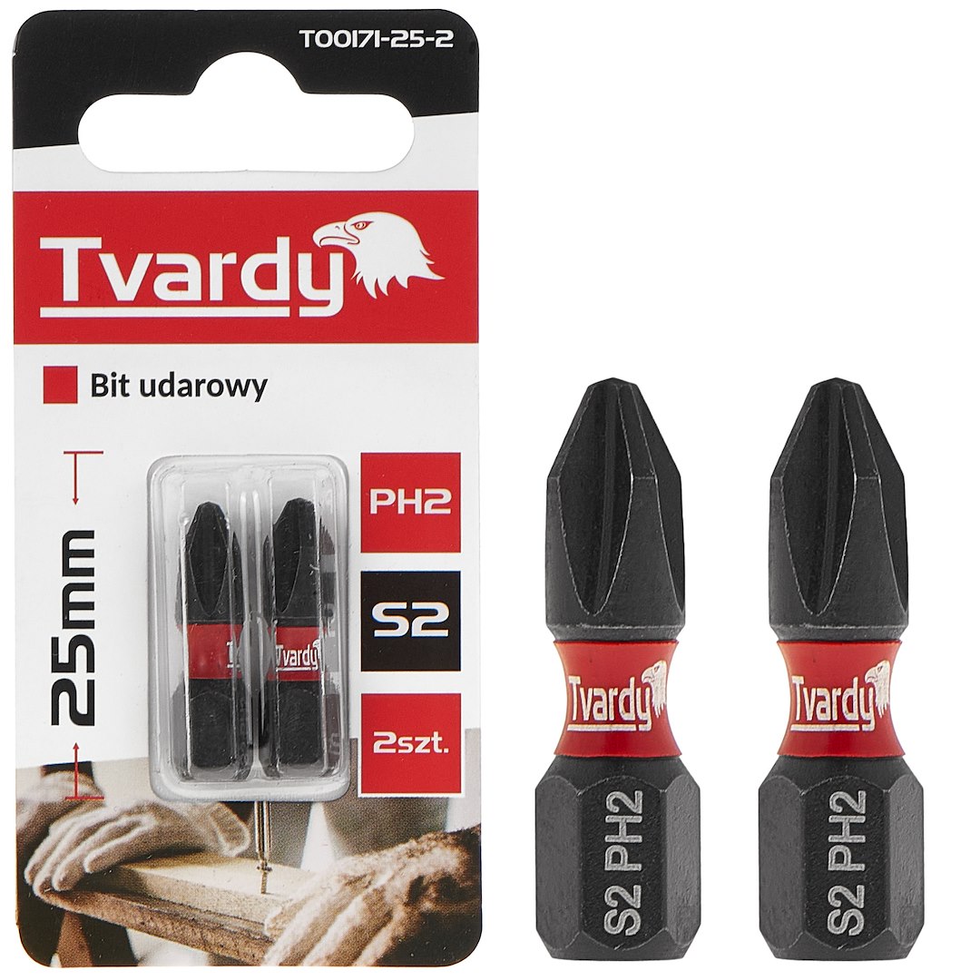 Rázový bit PH2 25 mm S2 Geko – celkový pohled