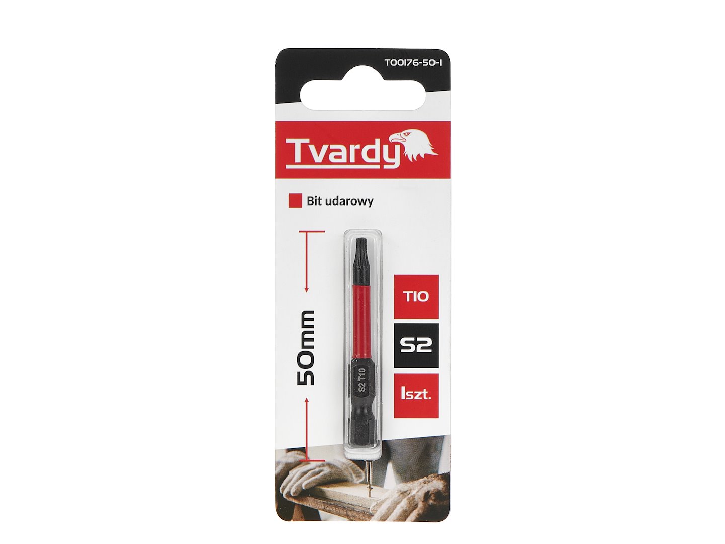 Rázový bit T10 50 mm S2 Geko – upínací konec 1/4 hexagon