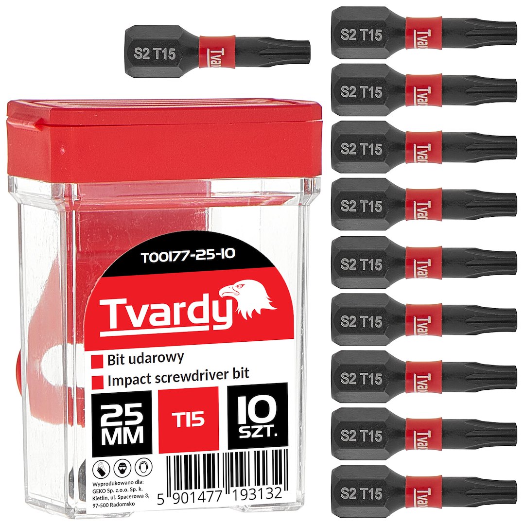 Rázový bit T15 25 mm S2 – celkový pohled na bit