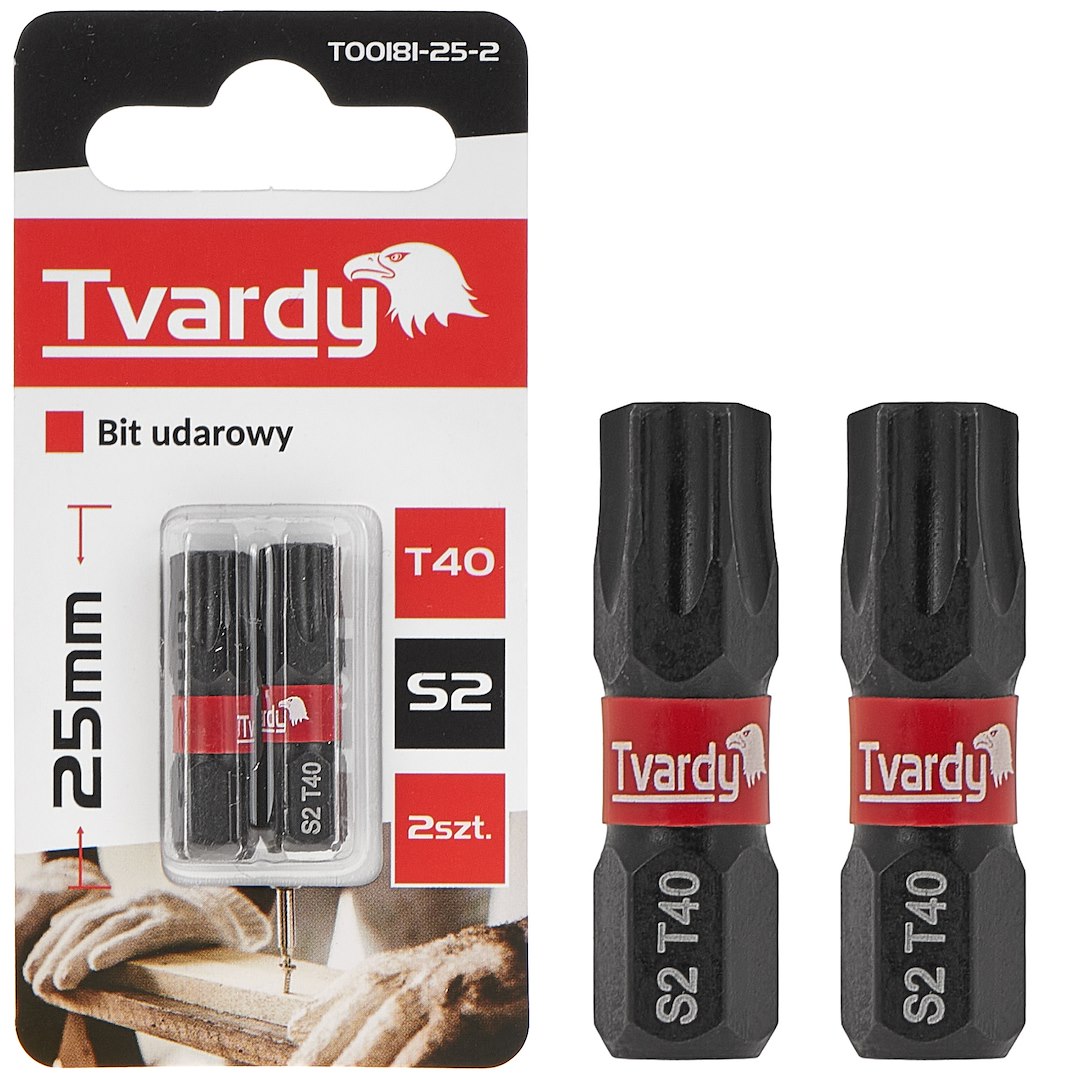 Rázový bit T40 25 mm S2 – celkový pohled