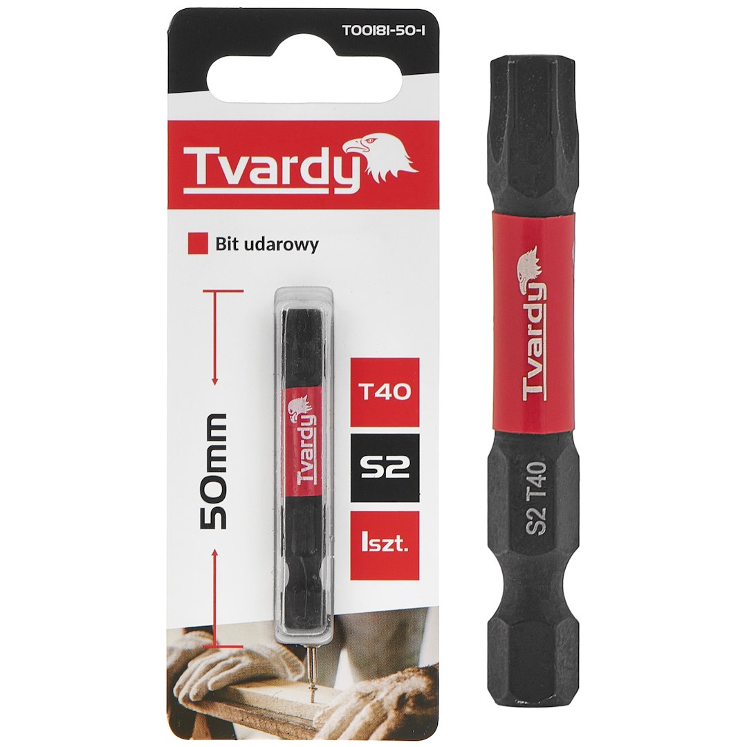 Rázový bit T40 50 mm S2 – pohled na celý bit