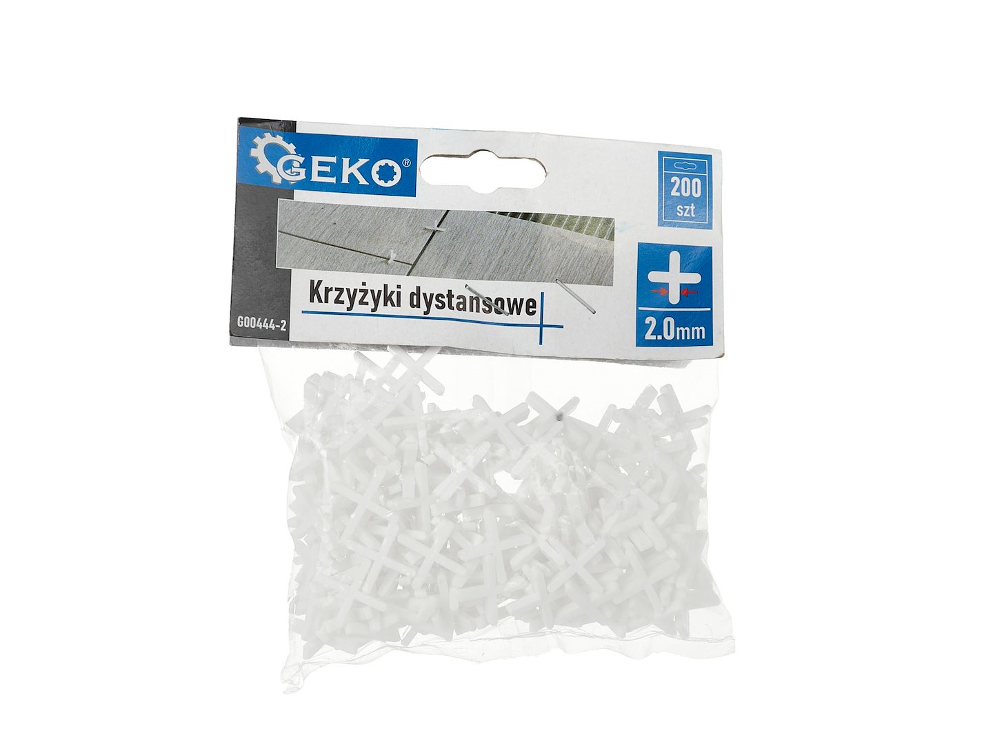 Rozpěrné křížky 2,0 mm Geko – detail použití při pokládce