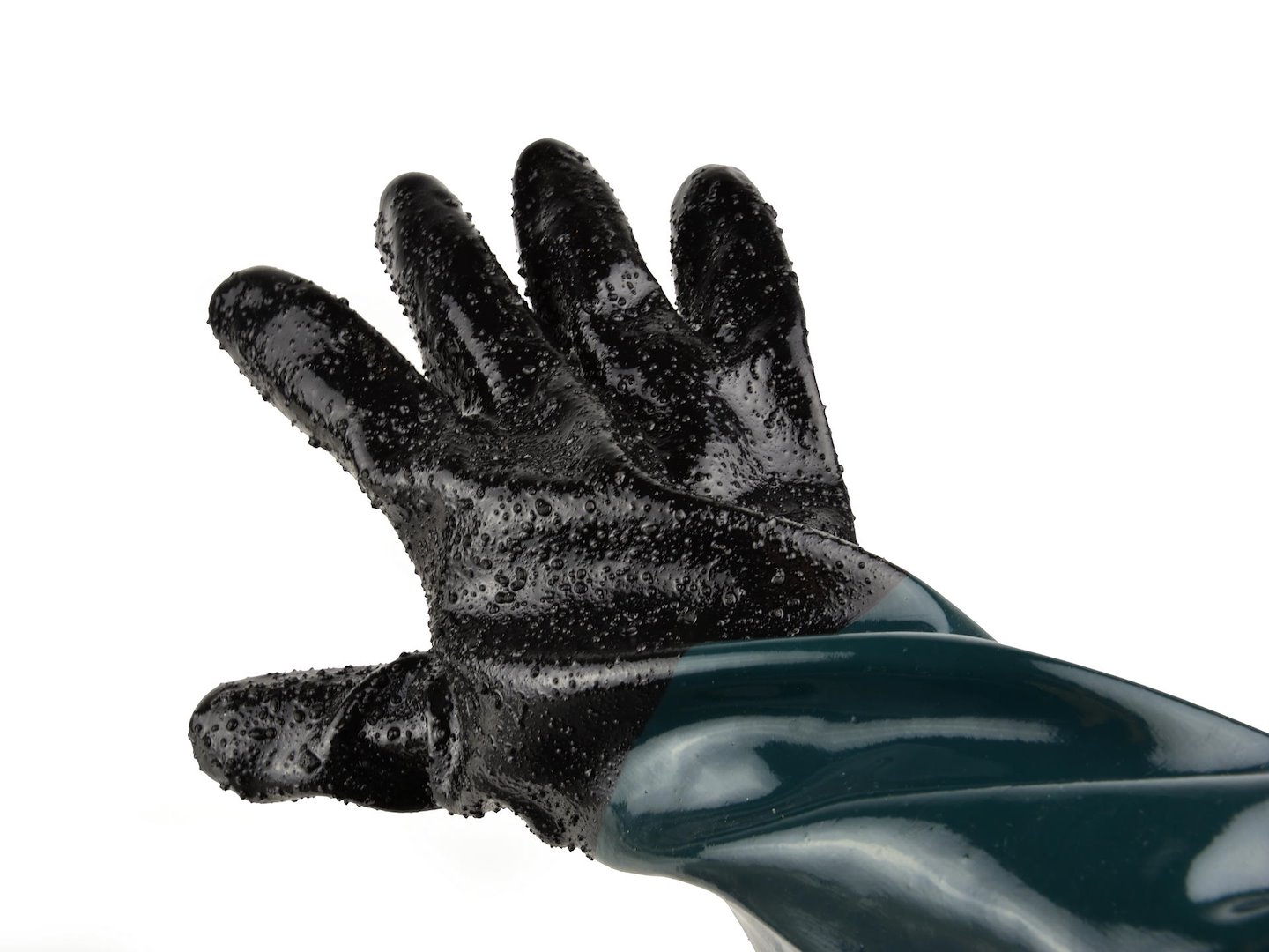 Rukavice pro pískování Geko – detail materiálu a manžety