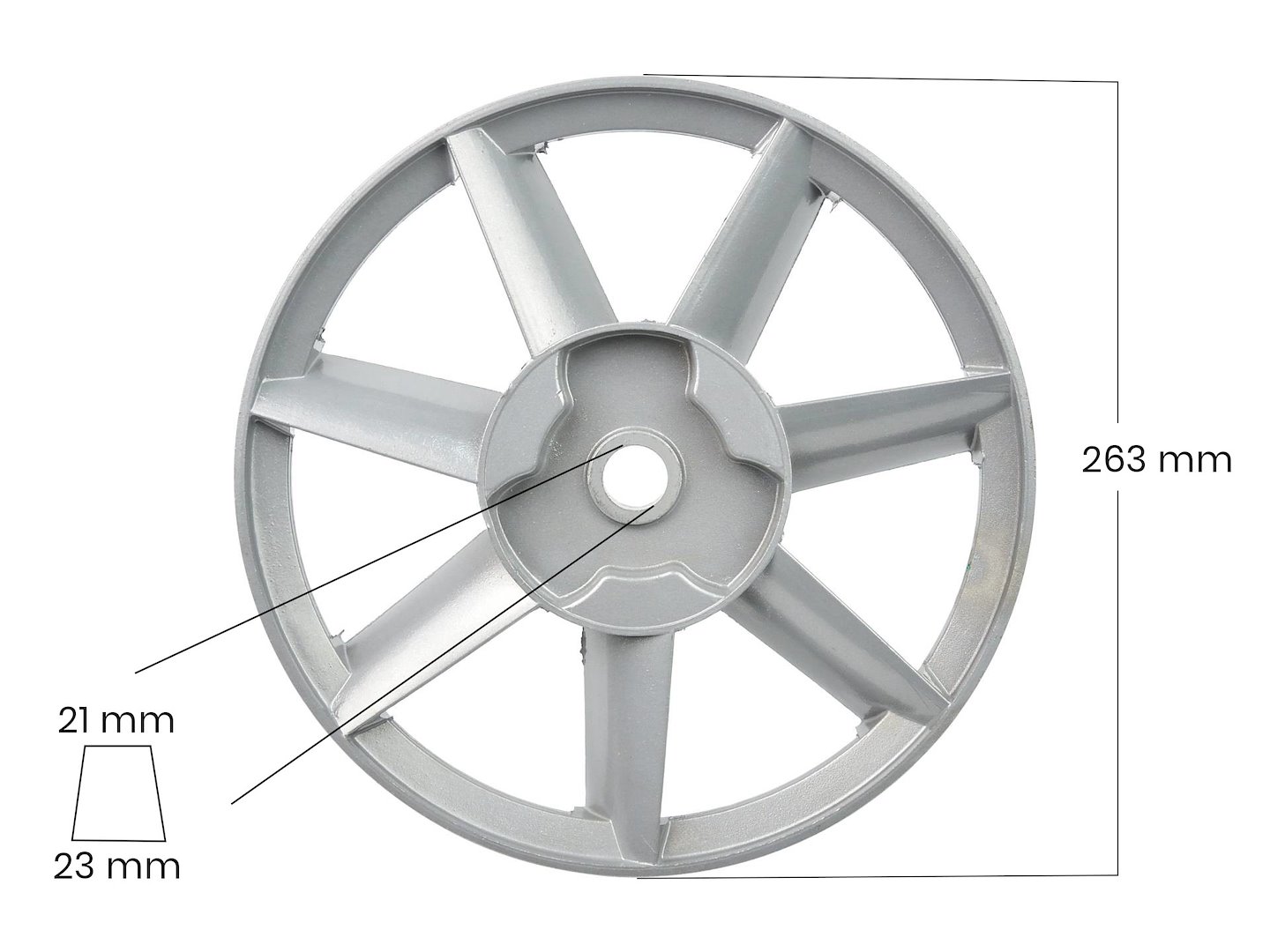 Řemenice pro kompresor Geko 100L – detail drážky