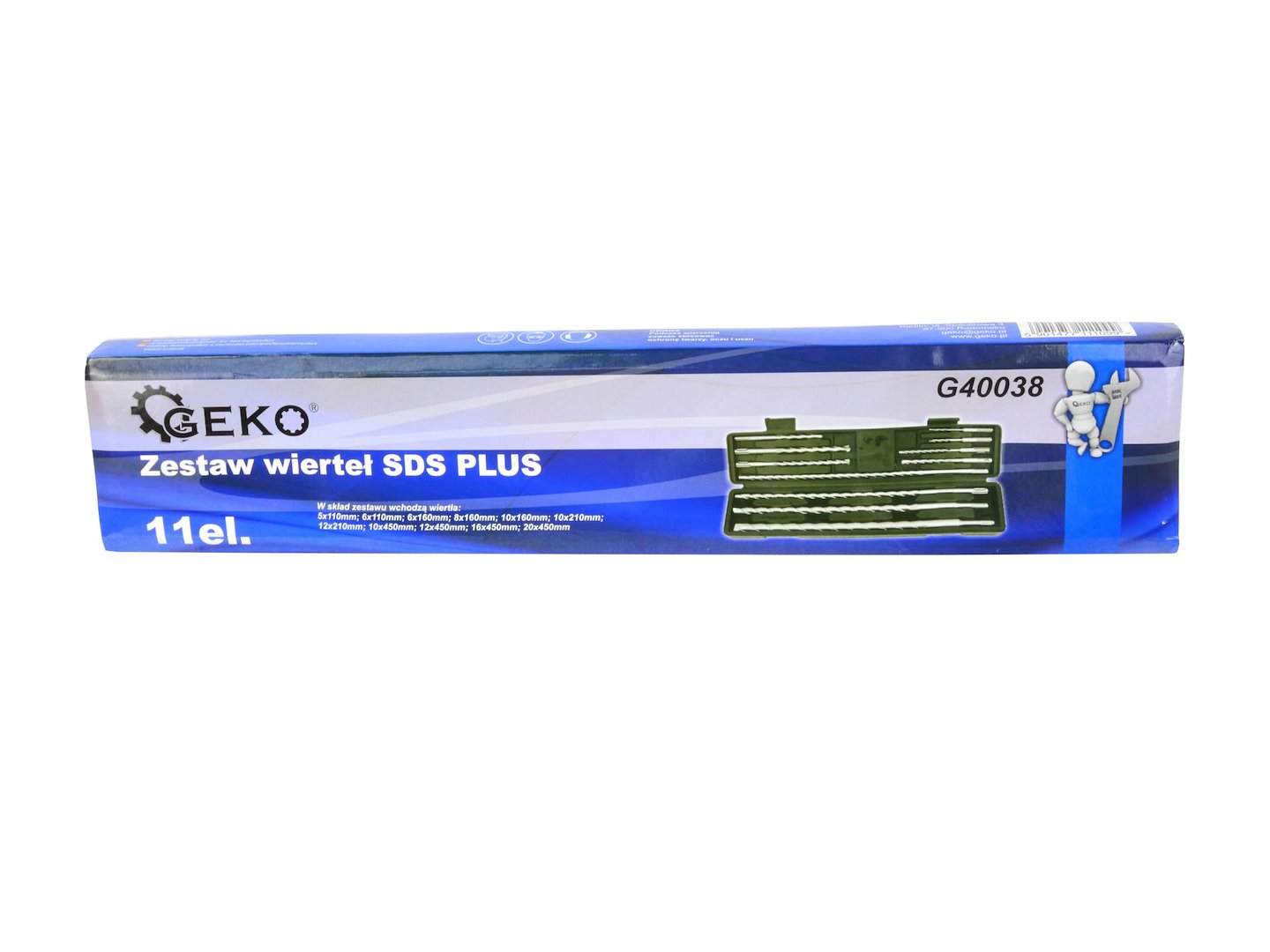 Sada 11 ks vrtáků SDS PLUS 5–20 mm – Geko G40038 7