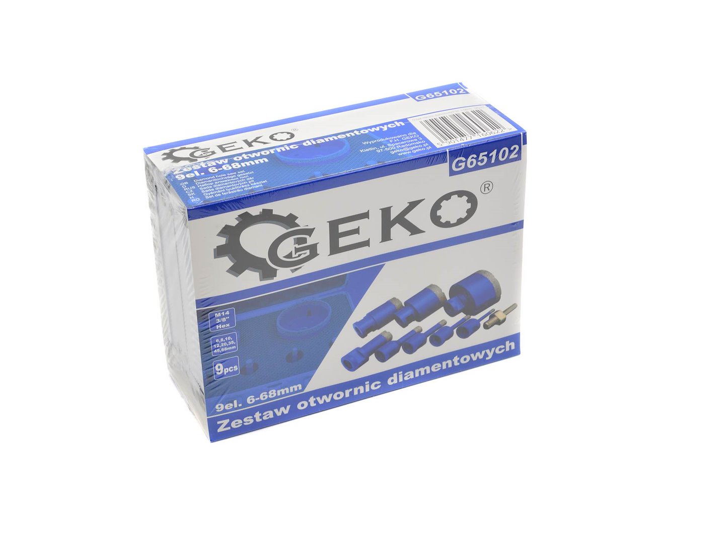 Sada diamantových vrtáků 9 ks, 6–68 mm – Geko G65102 5