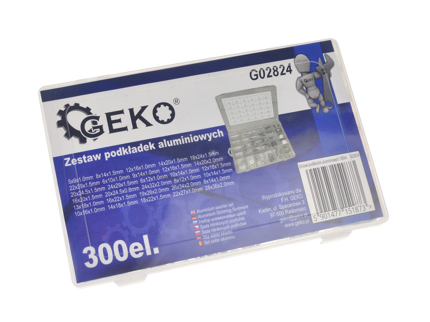 Sada hliníkových podložek 300 ks – Geko G02824 4
