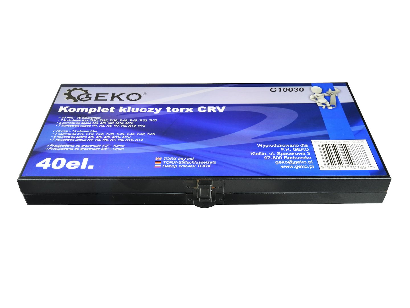 Sada bitů Geko G10030 – detail profilů Torx Imbus Spline