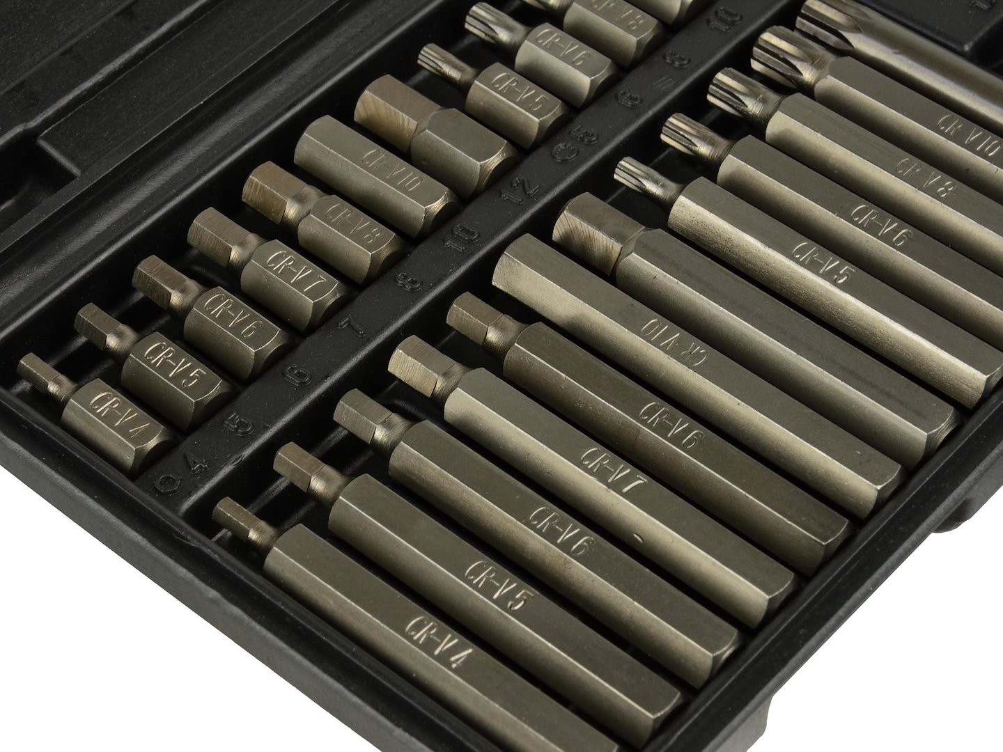 Sada bitů Geko G10035 – HEX a Spline bity v organizéru
