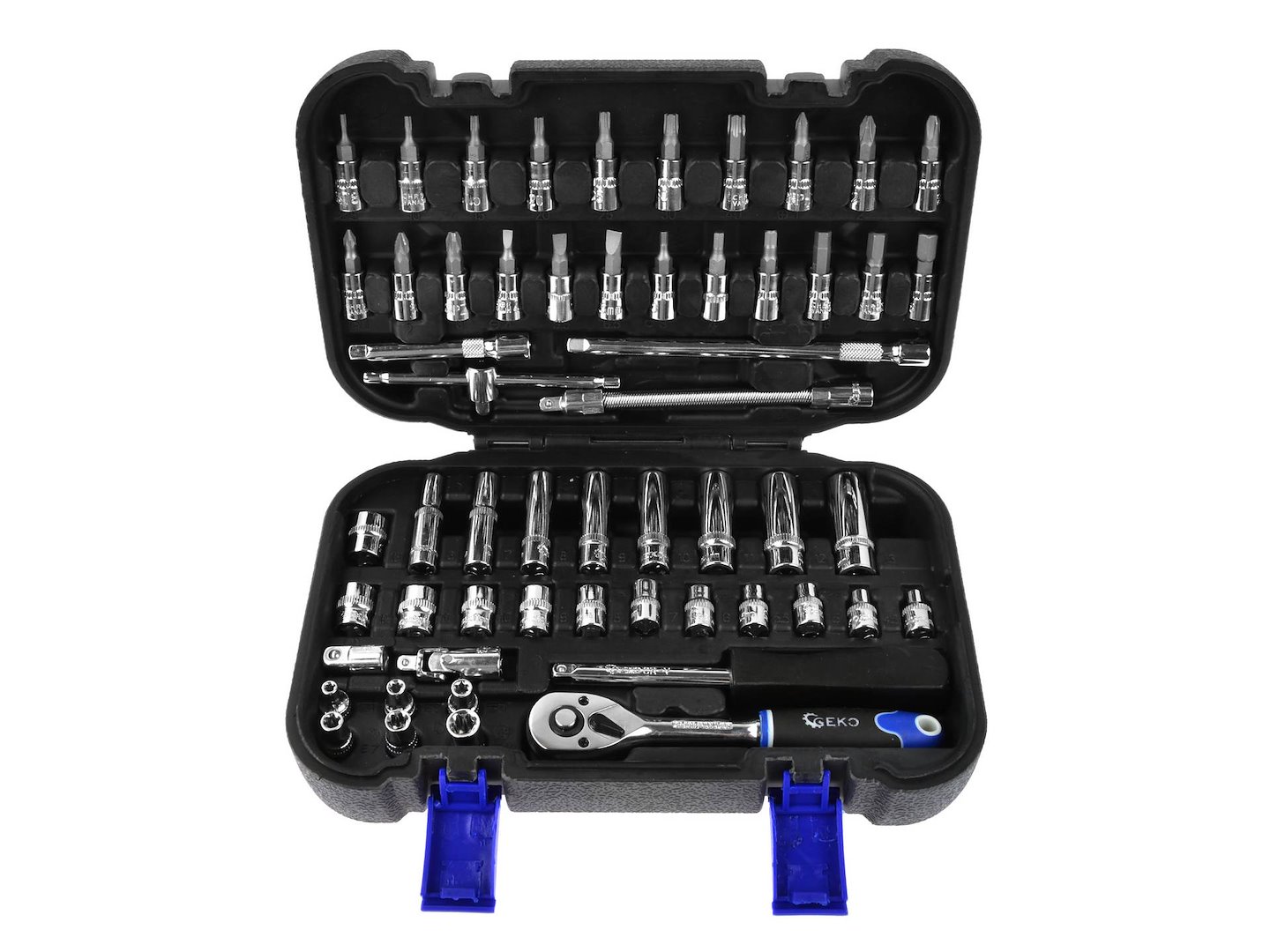 Sada torx klíčů 1/4 56 ks Geko – celkový pohled na sadu