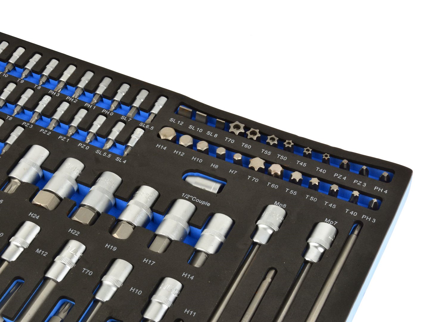 Sada Torx klíčů a bitů 102 ks CRV – detail CrV hlavic